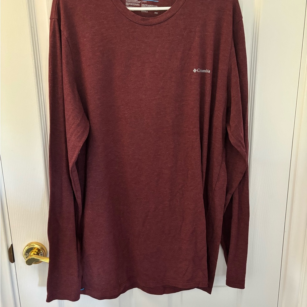 Columbia Red Long Sleeve Tee Classic Knit